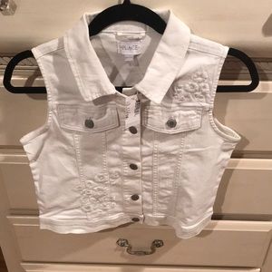 White denim vest